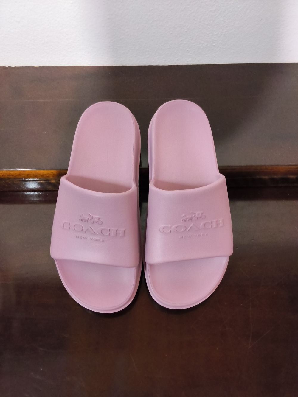 Coach Women’s Pink Slide Sandals